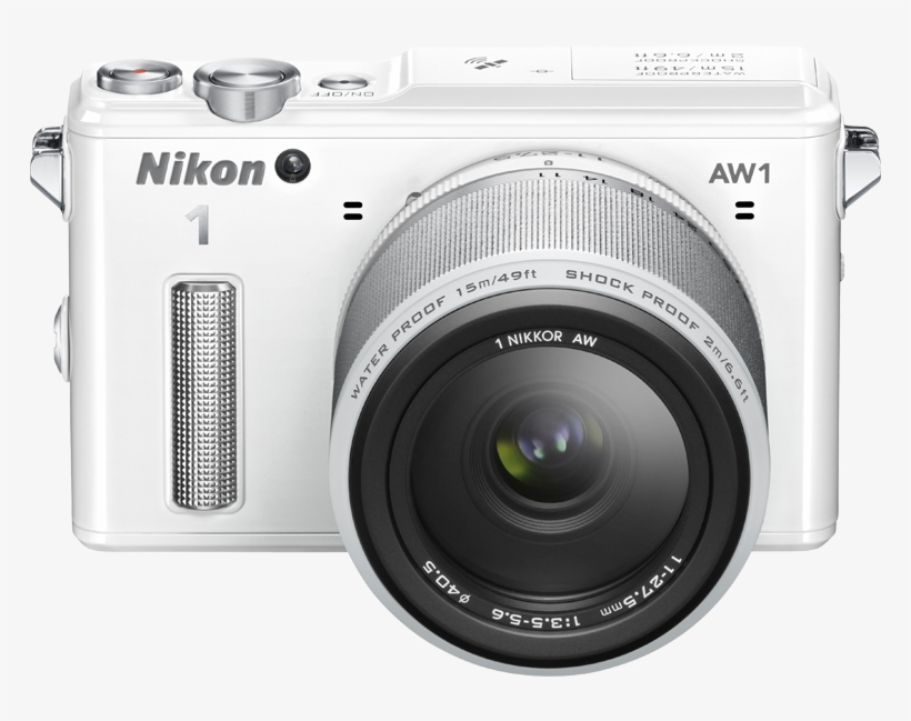 Nikon 1 Aw1 Camera - Nikon 1 Aw1 14.2 Mp Mirrorless Digital Camera - White, transparent png #3737223