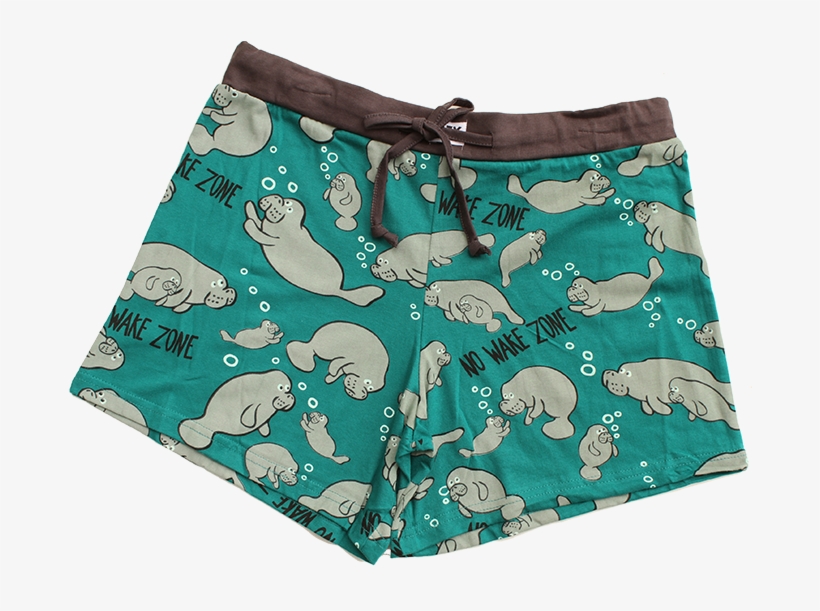 Pajama Boxer Shorts No Wake Zone - Manatee Shorts, transparent png #3737331
