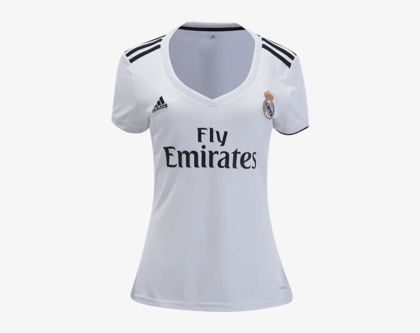 Women Real Madrid Home 2018-2019 Jersey Football Soccer - Real Madrid Jersey 18 19 Women, transparent png #3737451