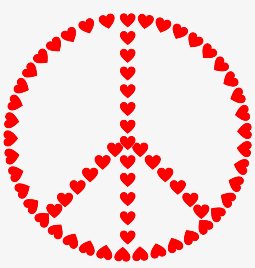 Peace Sign Love - Love And Peace Sign, transparent png #3737498