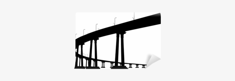 Silhouette Of San Diego Coronado Bridge Wall Mural - San Diego–coronado Bridge, transparent png #3738779