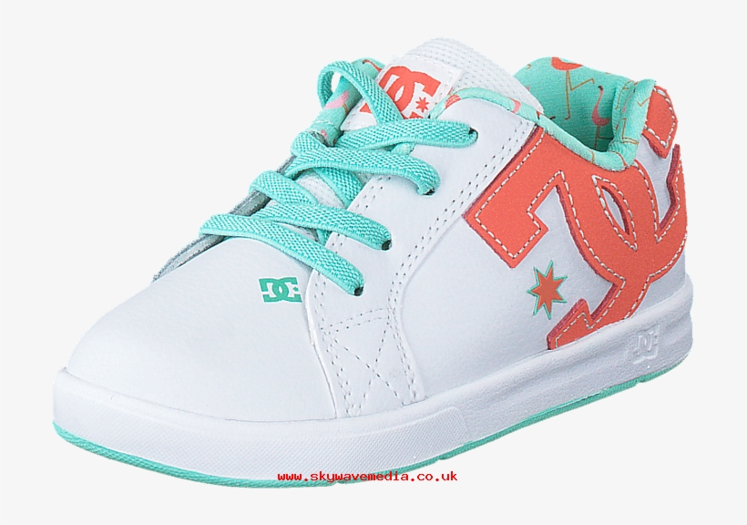 Dc Shoes Children Dc Court Graffik Elastic White/turquoise - Shoe, transparent png #3739345
