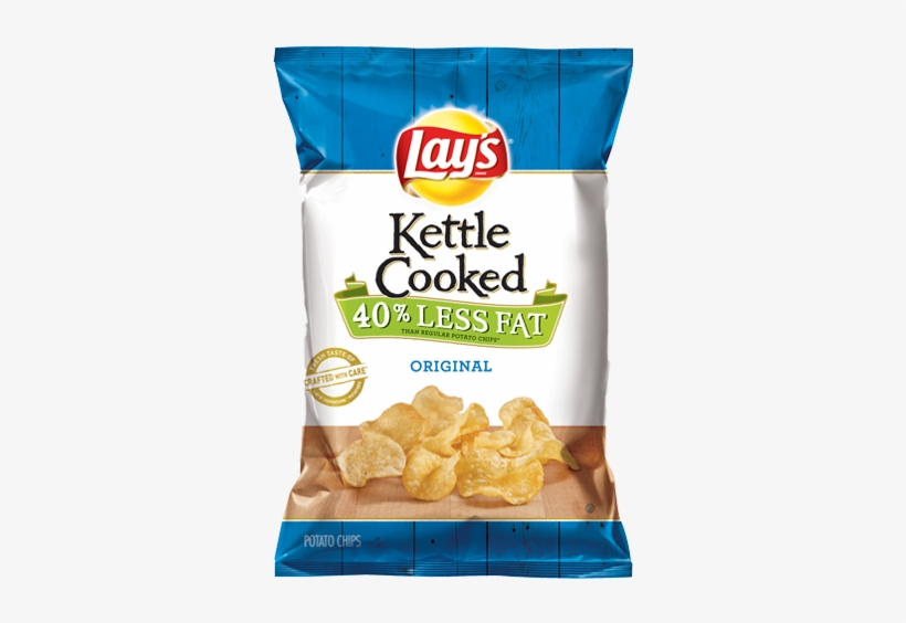 Kettle Cooked 40% Less Fat Original Potato Chips - Lays Aged Cheddar And Black Pepper Chips, transparent png #3739841