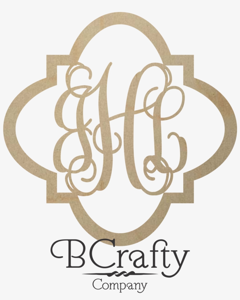 Wooden Monogram - Quatrefoil Border - Jhl - Zazzle Turquoise Preppy Script Monogram - Jha Tote, transparent png #3740751