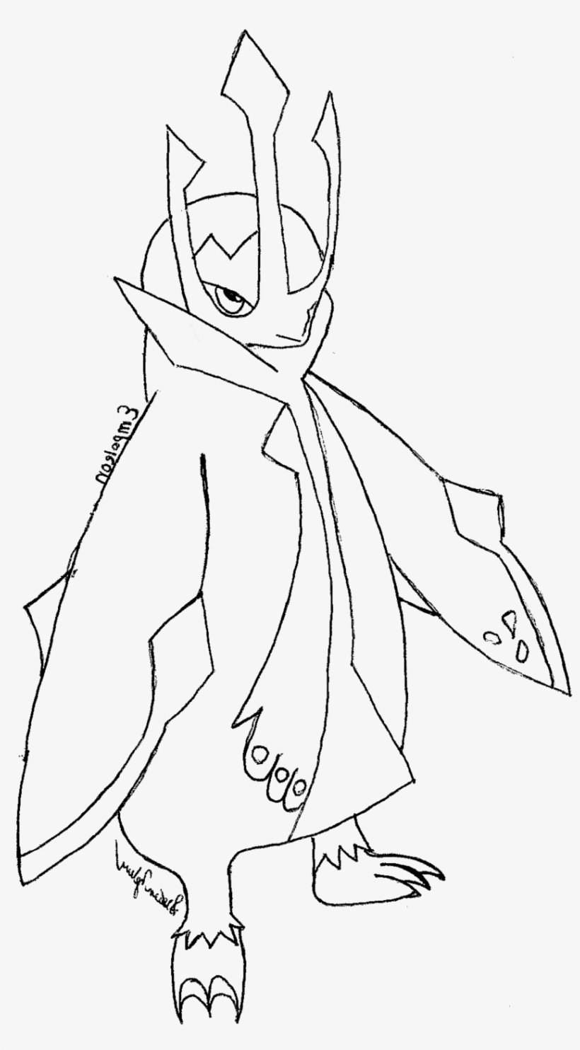 Empoleon By Zahuranecs On Deviantart - Line Art, transparent png #3740779