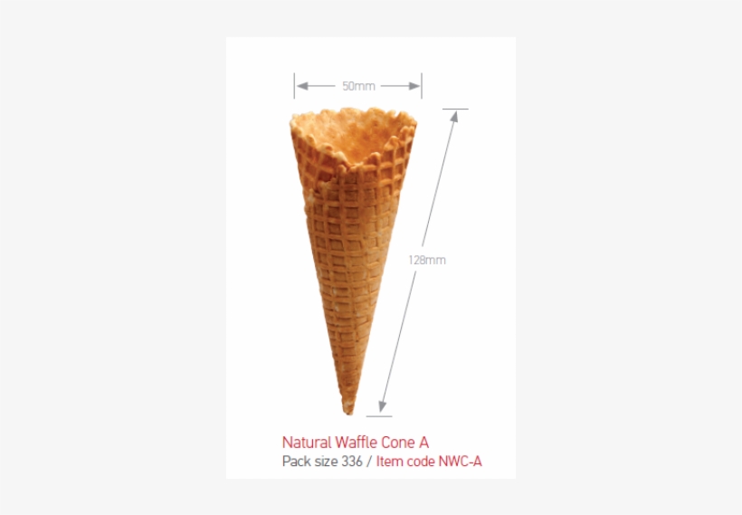 Natural Waffle Cone E Natural Waffle Cone A - Ice Cream Cone, transparent png #3741815