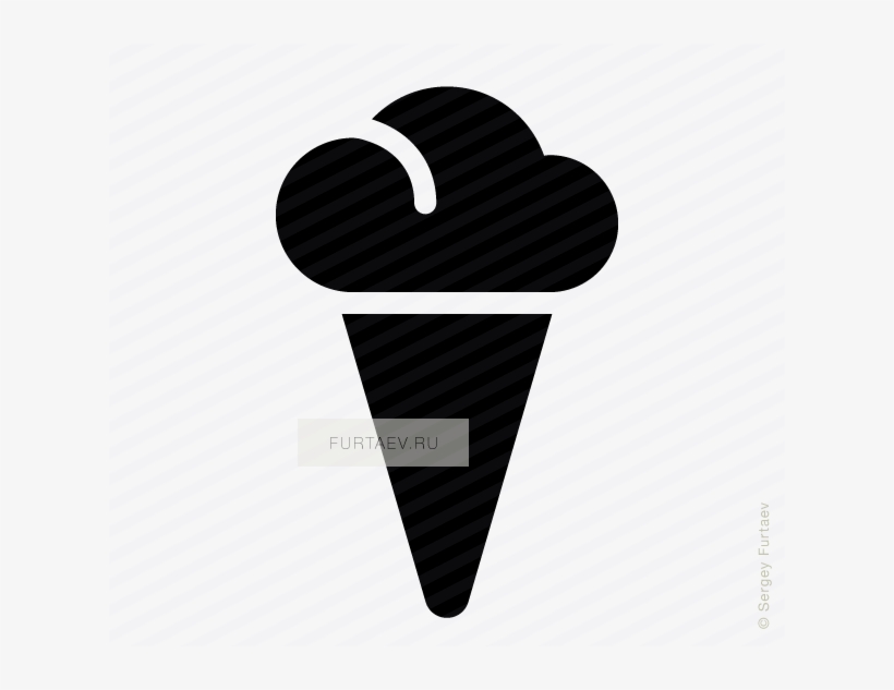 Vector Icon Of Ice Cream In Waffle Cone - Ice Cream, transparent png #3742107