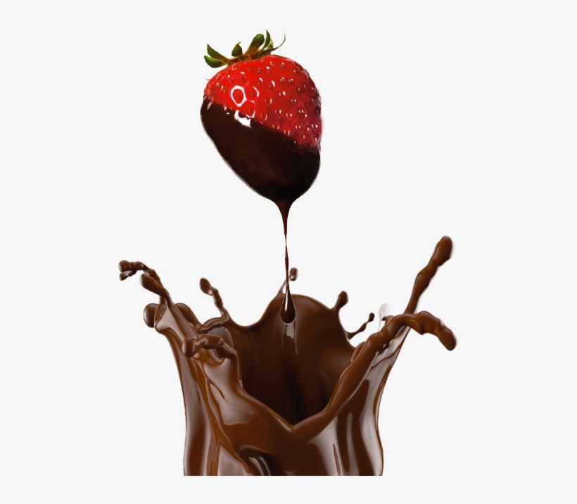Photo Of A Strawberry Covered With Chocolate - Chocolate Milk Hd Png, transparent png #3742938