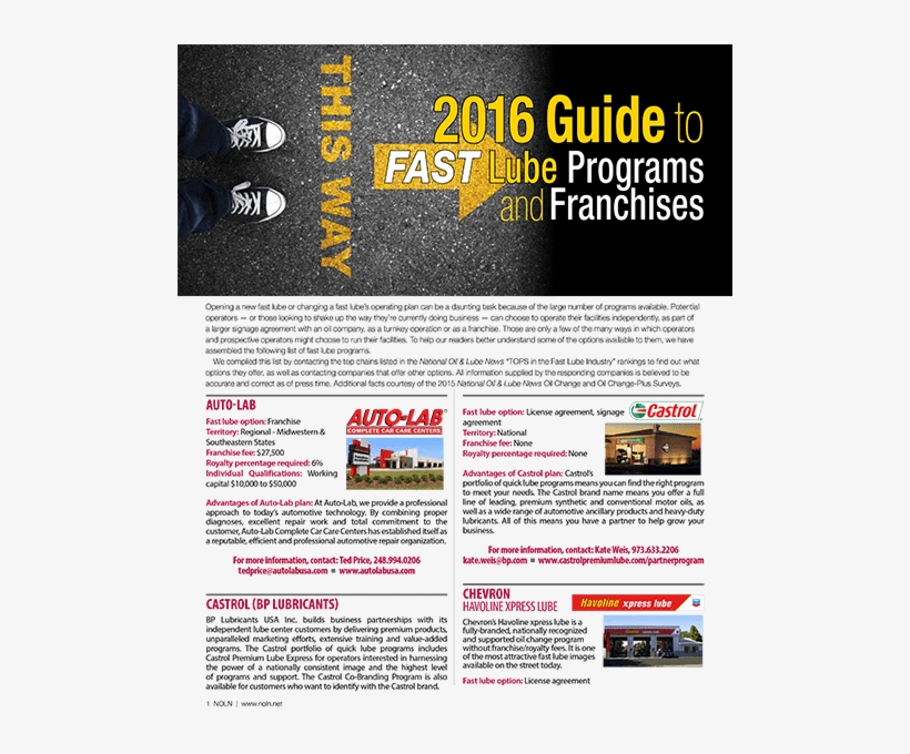 2016 Guide To Programs And Franchises Cover - Auto Lab, transparent png #3743045