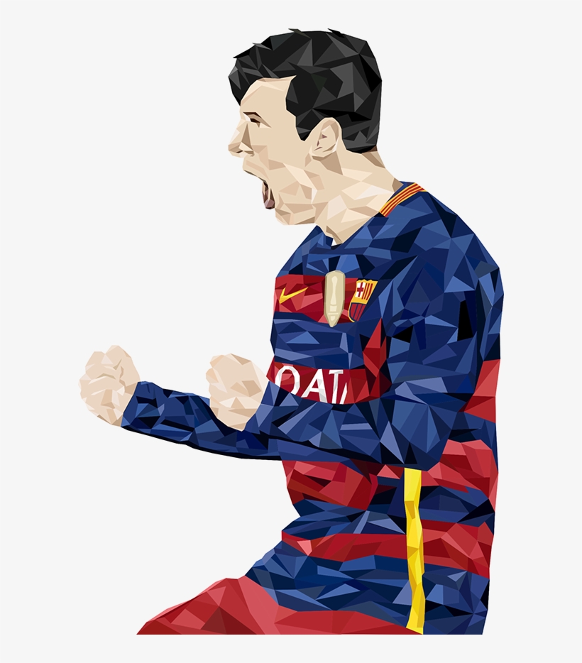 Low Poly Art - Low Poly Art Messi, transparent png #3743216