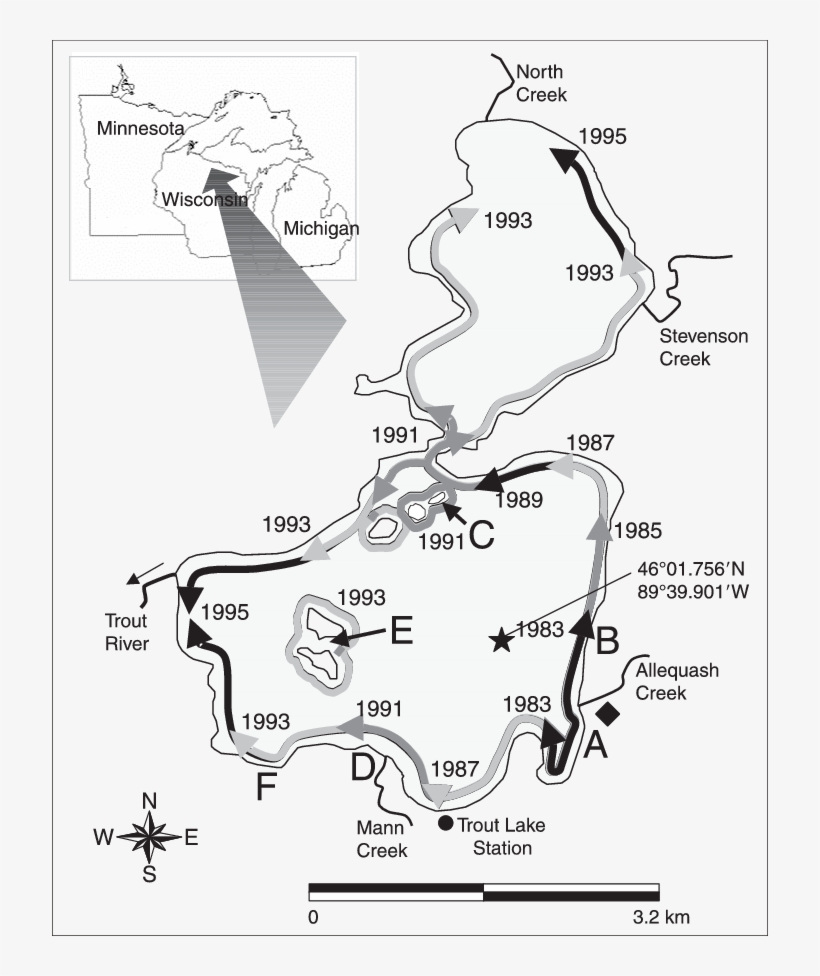 Rusty Crayfish Invasion Of Trout Lake, Vilas County, - Map, transparent png #3743871