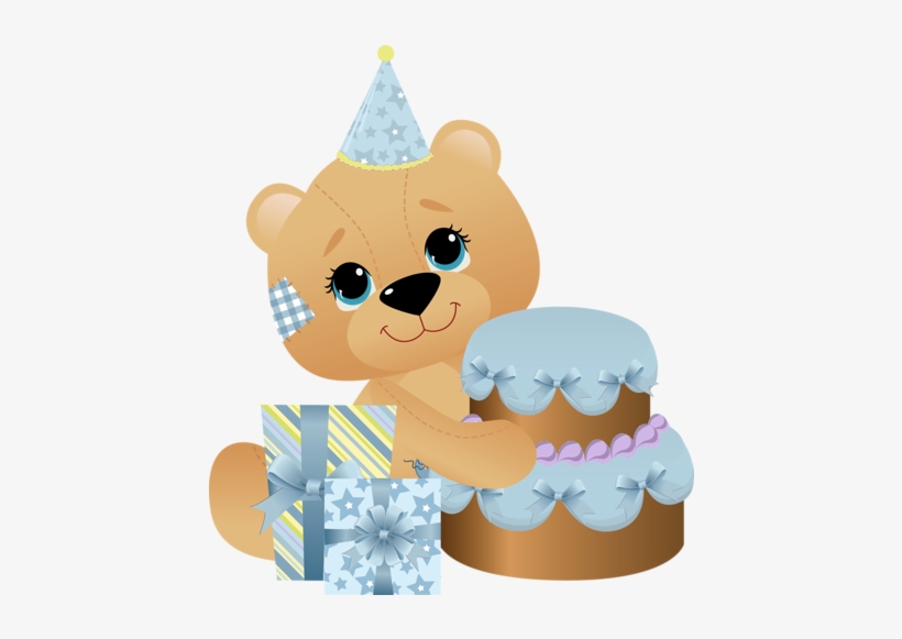Blue Birthday Teddy Png Clipart - Birthday Teddy Png, transparent png #3744038
