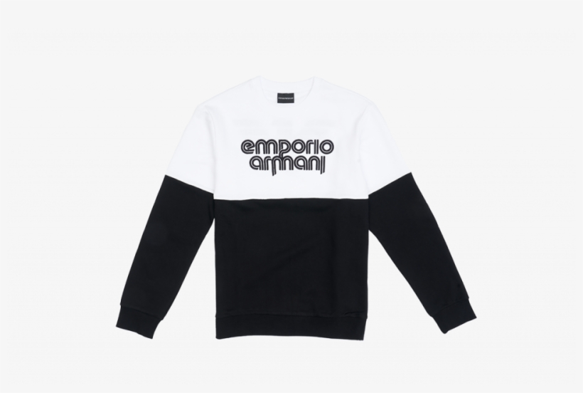 Emporio Armani Bicolour Knit Top - Long-sleeved T-shirt, transparent png #3744537