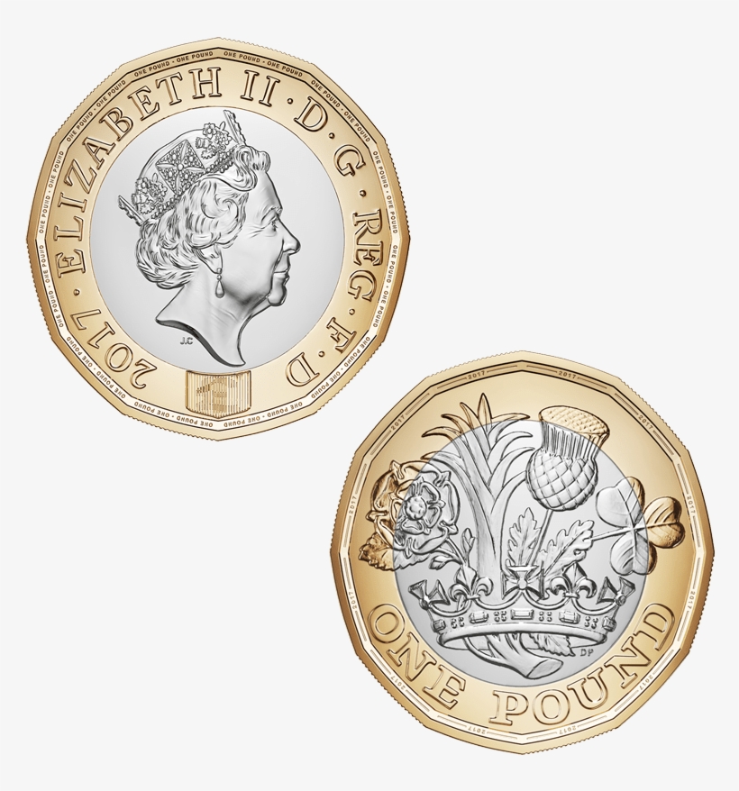 New One Pound Coin No Background Image - New 1 Coin 2016, transparent png #3744990