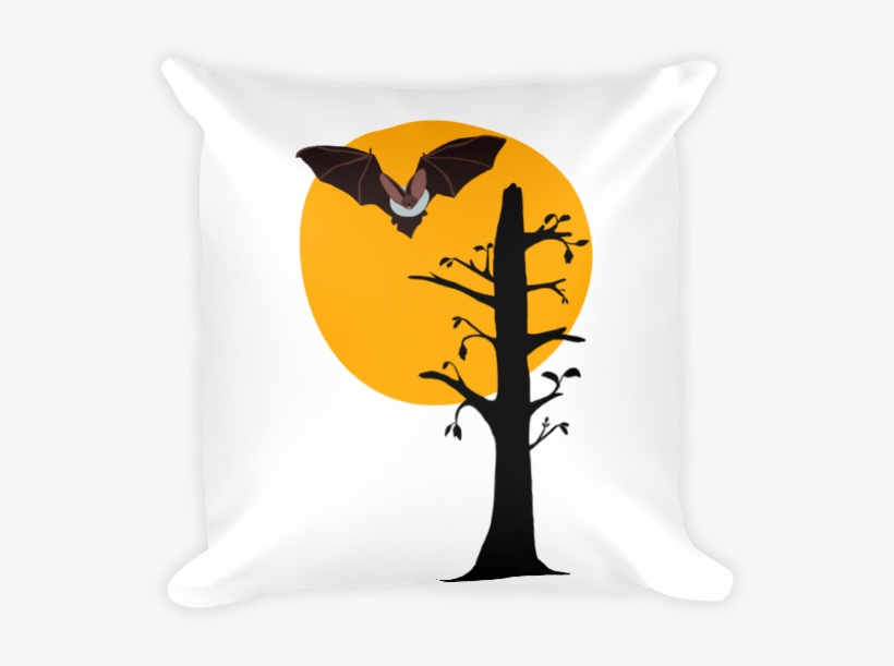 Gothic Flying Bat With A Full Moon Pillow - Bat, transparent png #3745855