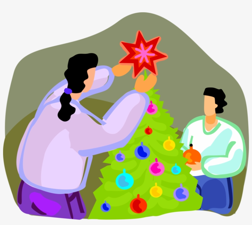 Vector Illustration Of Decorating Christmas Tree With - Pascal Obispo, transparent png #3746129
