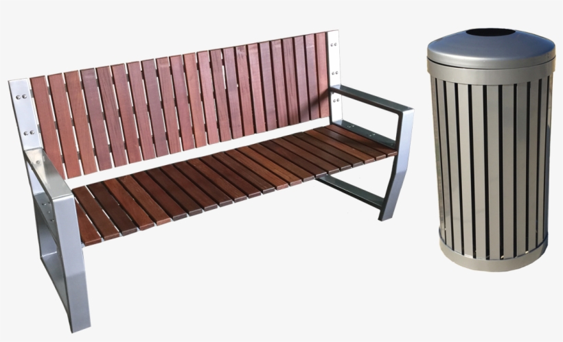 Rivertown Bench With Vertical Slats - Modern Site Furniture, transparent png #3746337