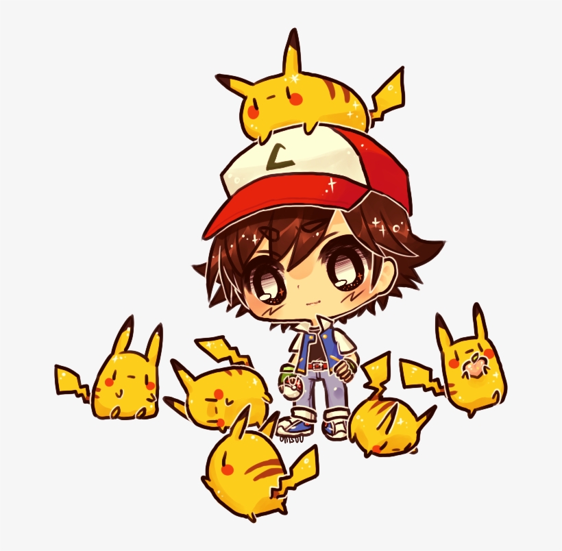 Vector Art Trade And Pikachu - Ash And Pikachu Chibi, transparent png #3746558