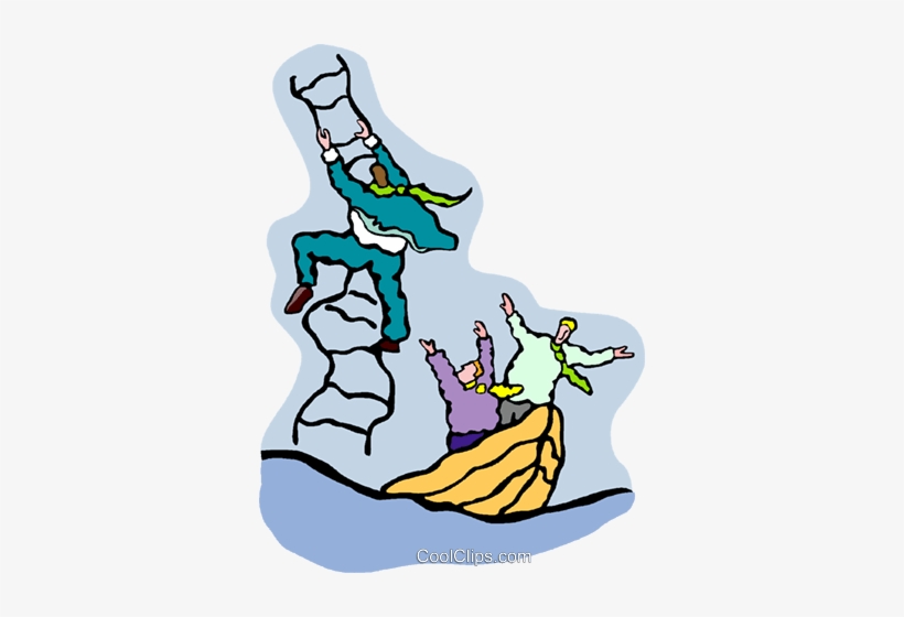 Man Climbing A Rope Ladder Royalty Free Vector Clip, transparent png #3747125