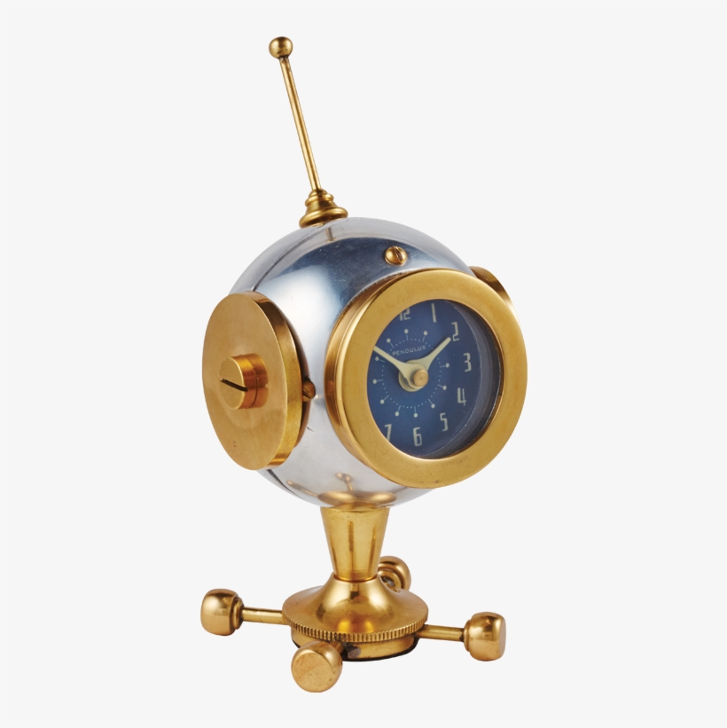 Spaceman Table Clock - Brass, transparent png #3747249