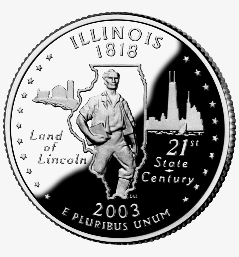 Illinois Quarter - Illinois State Quarter, transparent png #3747322
