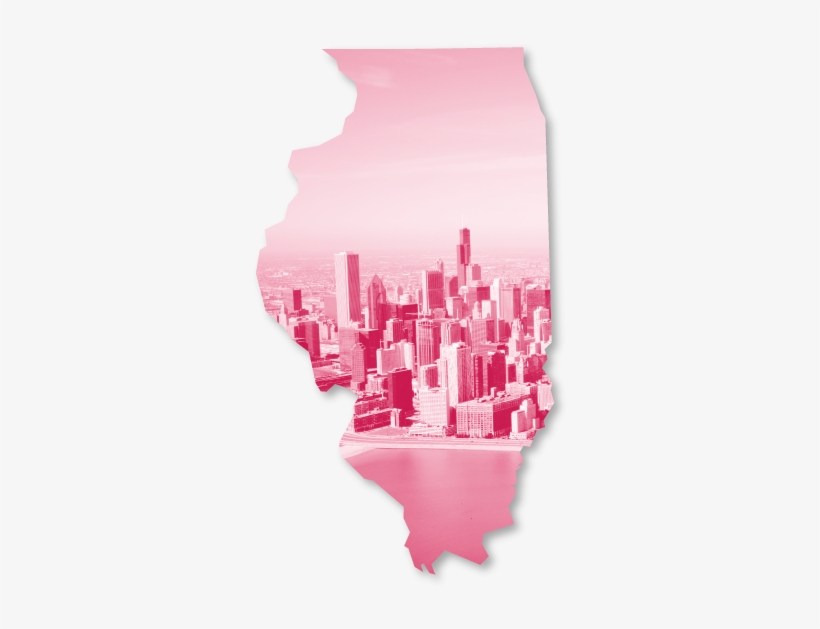 Outline Of The State Of Illinois Framing A Photo Of - Chicago, transparent png #3747390