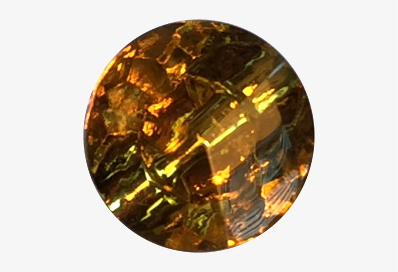 Gold Sparkling Yellow/topaz/amber Glass Button - Gold, transparent png #3747561