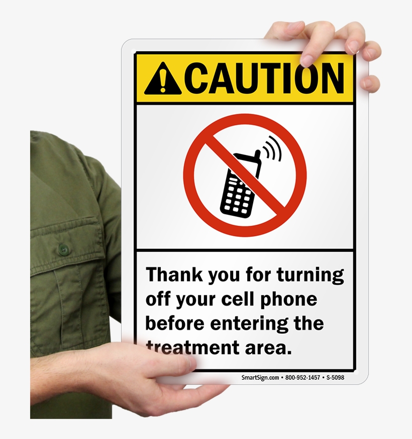 Ansi Caution Sign - Thank You For Turning Off Your Cell Phone Before Entering, transparent png #3748394