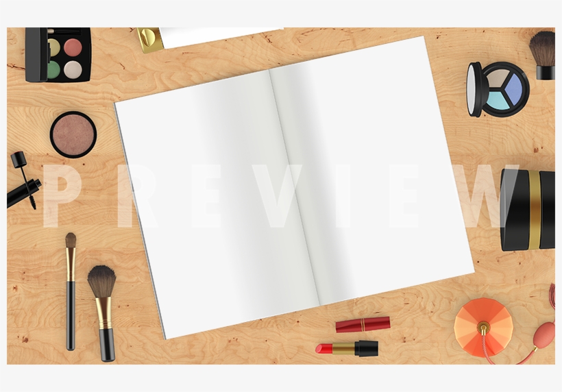 Print Mockup Of An Open Magazine Fly Being Surrounded - Plywood, transparent png #3748451