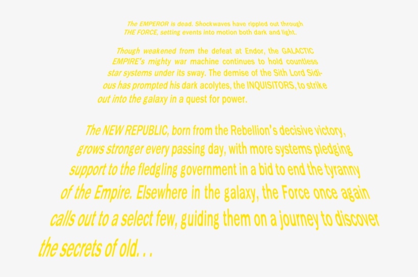 It Has Been Only Months After The Battle Of Endor And - Star Wars Crawl, transparent png #3748498