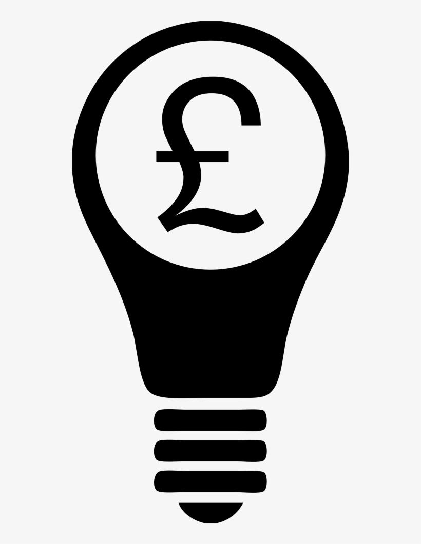 Light Bulb With British Pund Symbol, transparent png #3749635
