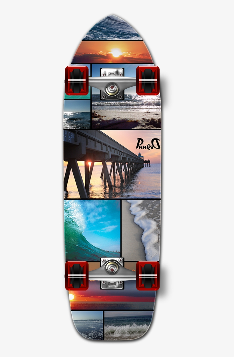 Yocaher Old School Longboard Complete - Punked - Seaside Drop - Thru Complete - 9x41 Ppp -, transparent png #3749967