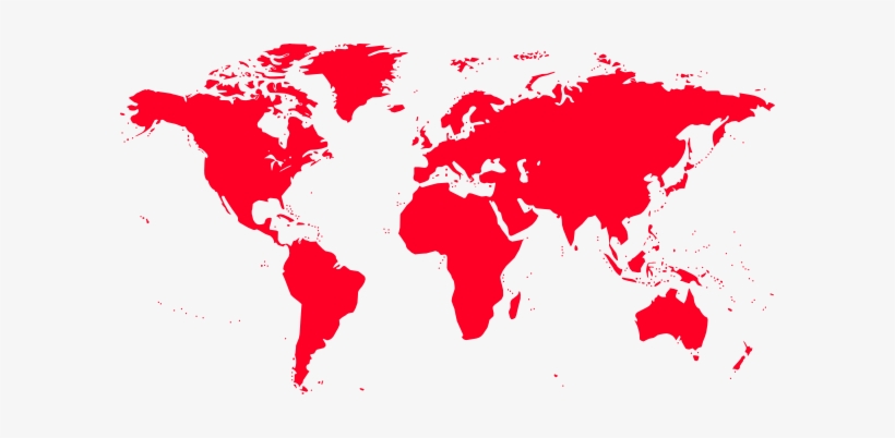 World Map - World Map Red Png, transparent png #3750917