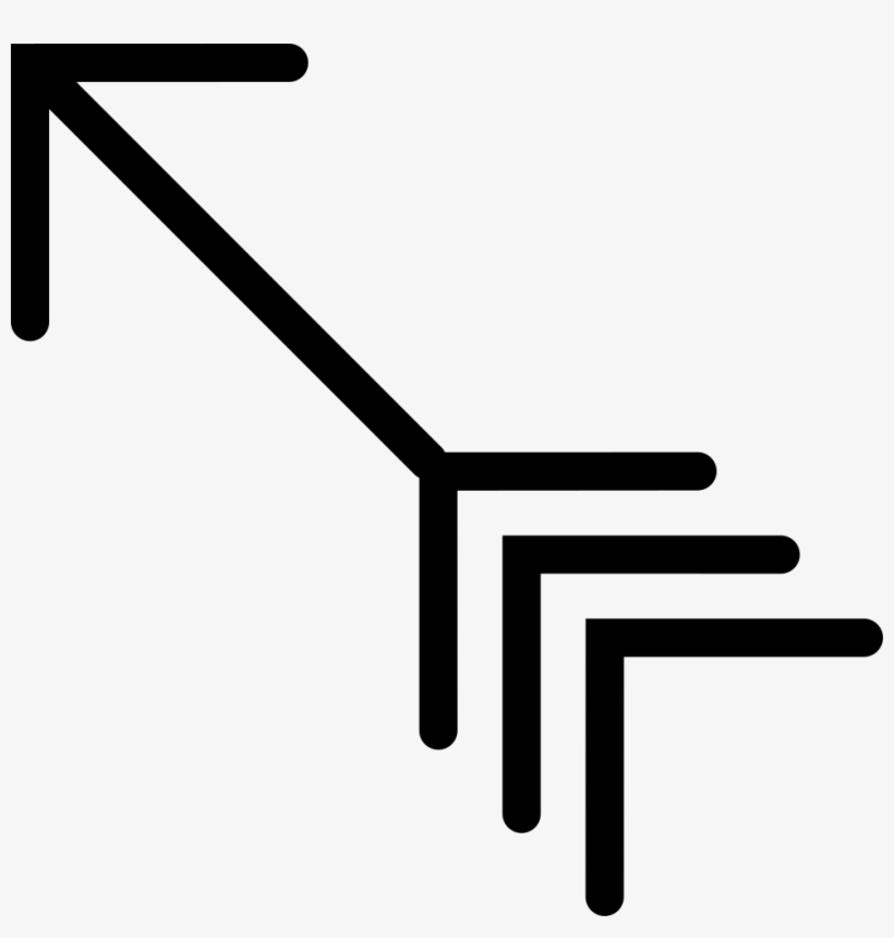 Diagonal Left Arrow Going Up, transparent png #3751022