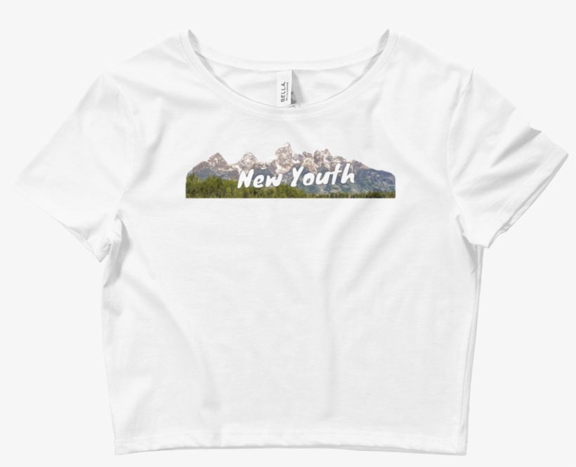 Image Of Mountain Top Crop - Crop Top Tshirt Mockup, transparent png #3751501