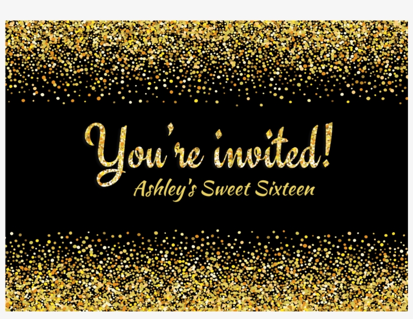 Glitter Birthday Invitation - Birthday, transparent png #3751746