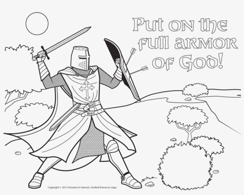 Drawn Knight Armor God - Ephesians 6 11 Colouring, transparent png #3752218
