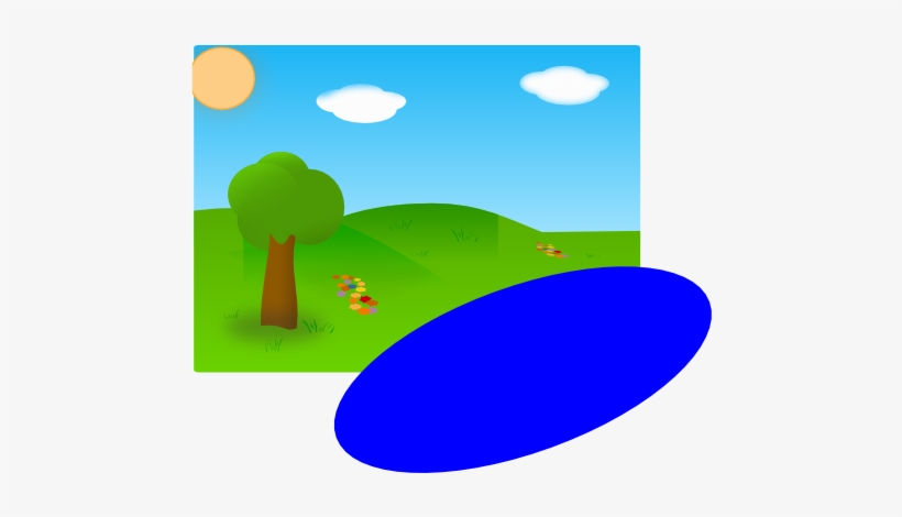 Sunny Day, With Lake - Clip Art, transparent png #3753568