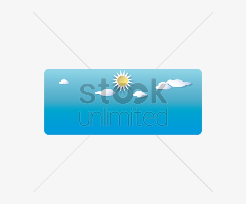 Sky With Sun And Clouds Vector Clipart 1523183 Stock - Graphic Design, transparent png #3754089