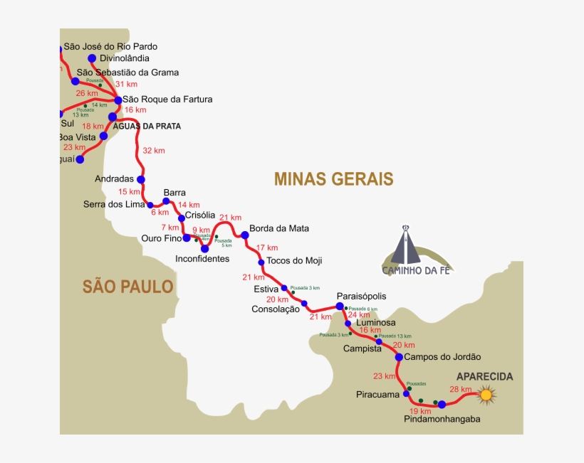 Percurso2013-14 - Caminho Da Fé, transparent png #3754431