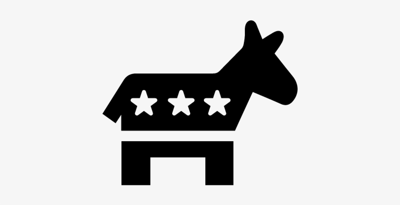 Donkey Americal Political Symbol Of Democrats Vector - Democratic Symbol Black And White, transparent png #3754612