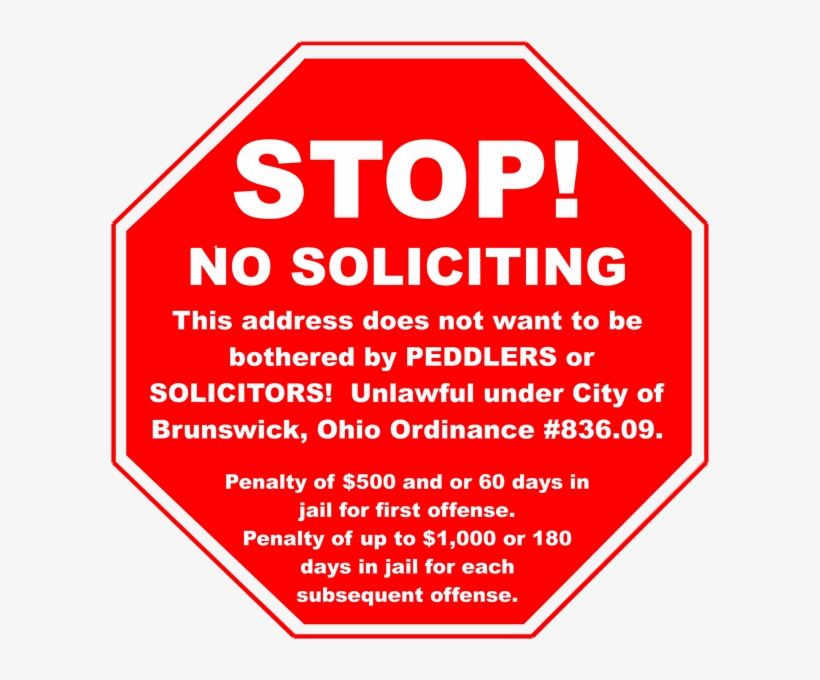 Door To Door Solicitors - Stop Talking Sign, transparent png #3754832
