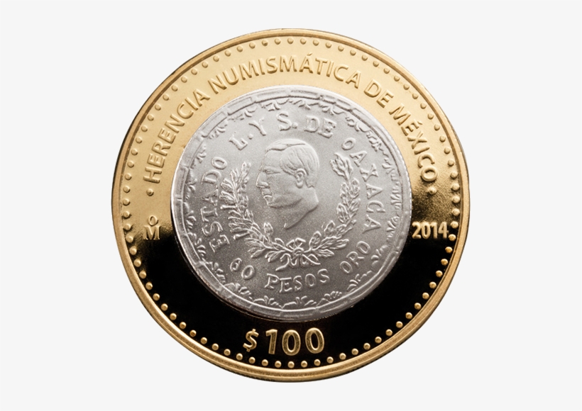 3 Revolucionaria Oaxaca 60 Pesos Iv - 100 Peso Coin Mexico, transparent png #3754872