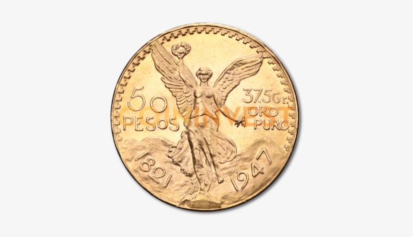 50 Gold Mexican Pesos - 50 Pesos 37.5 Gr Oro Puro 1821, transparent png #3754966