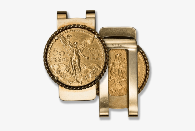 1923 Mexico $50 Peso Gold Money Clip - Mexican Gold Coin Money Clip, transparent png #3755776