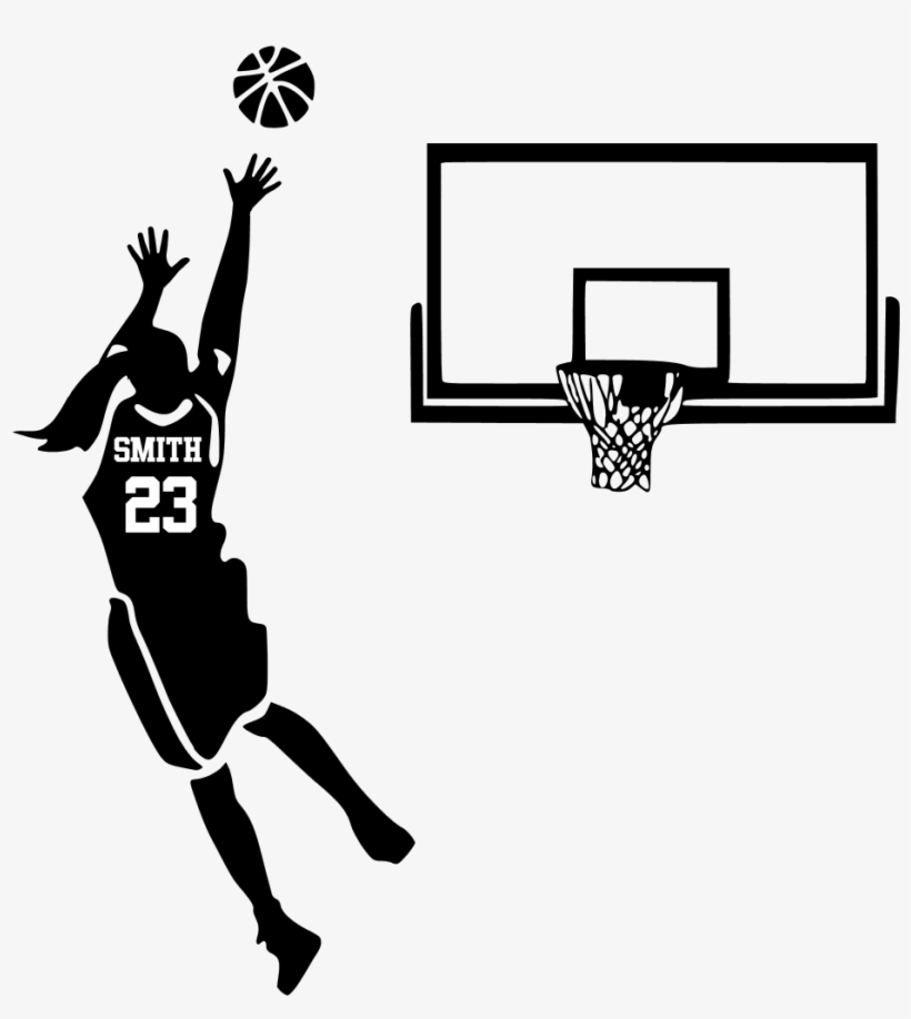 Basketball Girl - Silhouette Of Basketball Player Shooting, transparent png #3755915