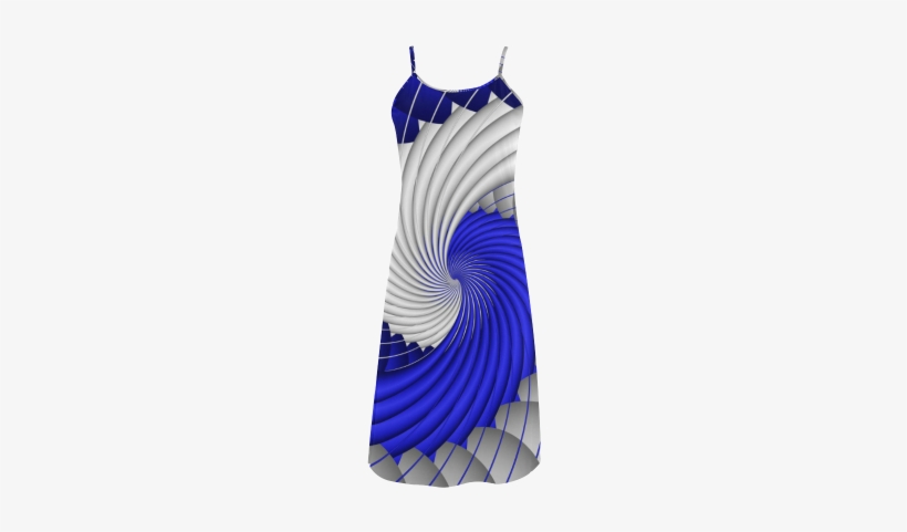 Blue Silver Beautiful Abstract Wave Alcestis Slip Dress - Cocktail Dress, transparent png #3756440