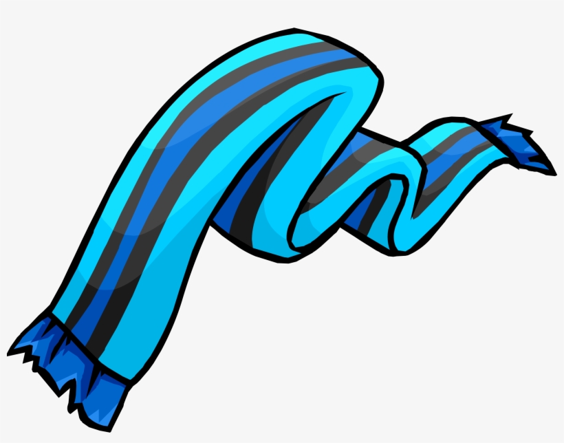 Blue Striped Scarf Clothing Icon Id 3012 - Club Penguin Scarfs, transparent png #3756670