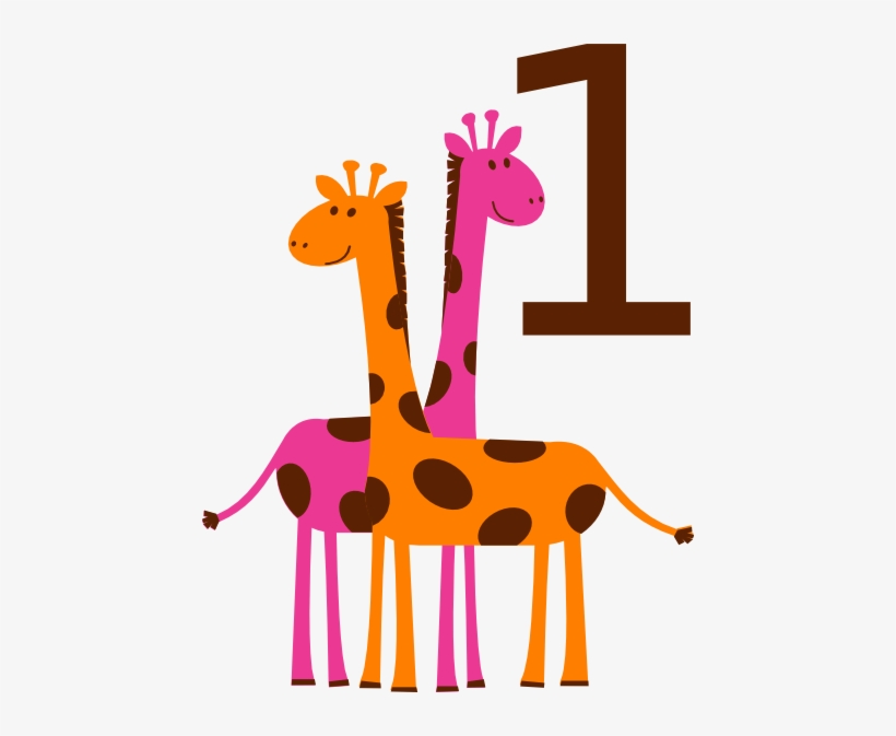 First Birthday Giraffes Clip Art - Giraffes Clipart, transparent png #3757072