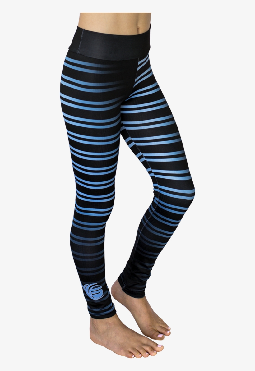 Girls Blue Stripe Leggings - Tights, transparent png #3757175